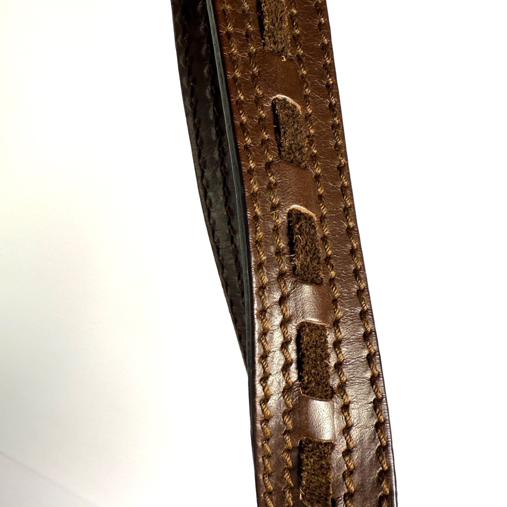 Saks Fifth Avenue Brown Leather and Suede Shoulder Bag - Picture 3 of 15